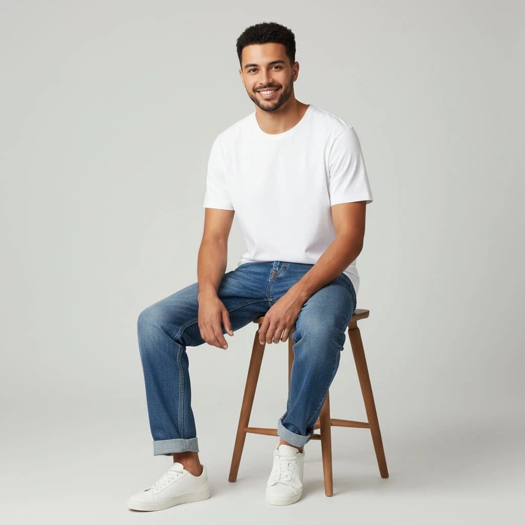 Front shot - Full - Sitting on a chair
