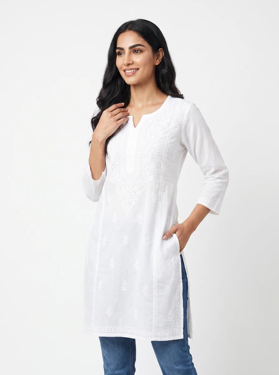 Front shot - Full - Hand tucked in kurti pocket