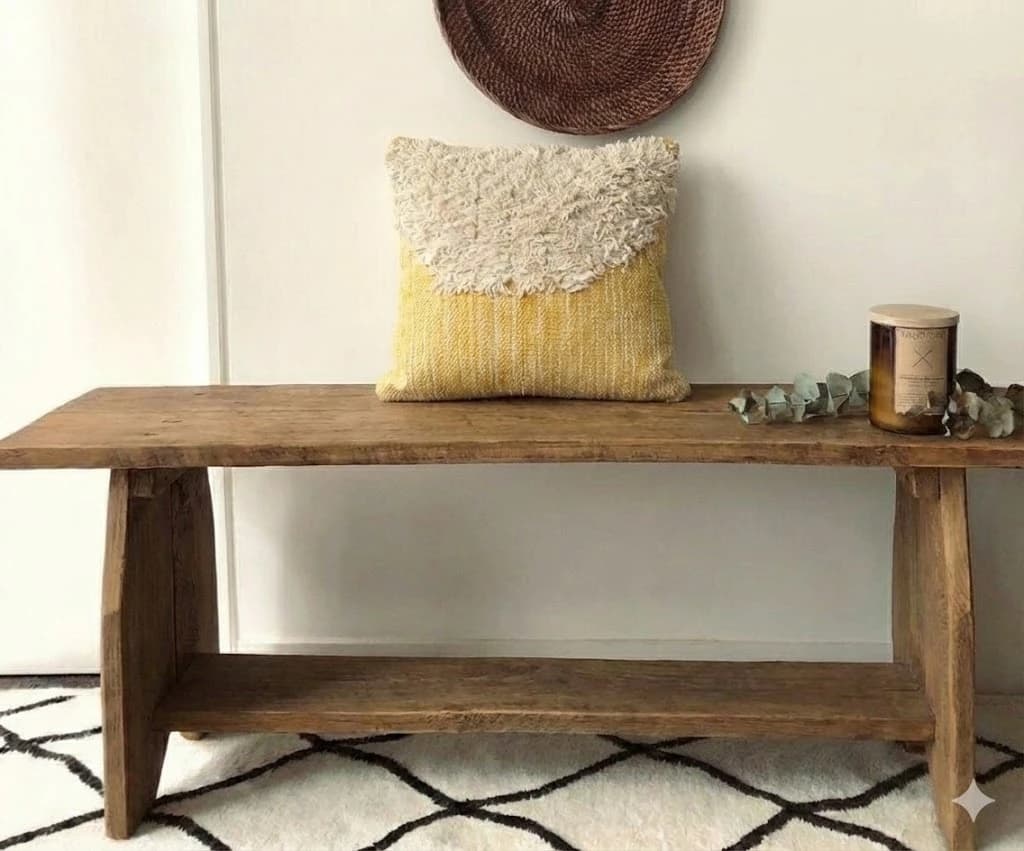 Rustic wooden bench