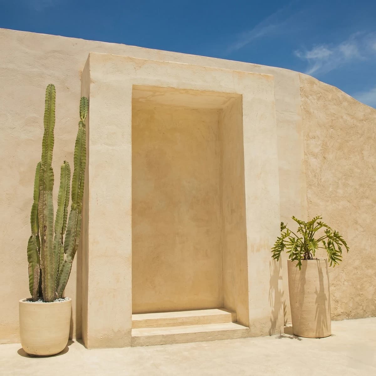 Cream textured plaster wall