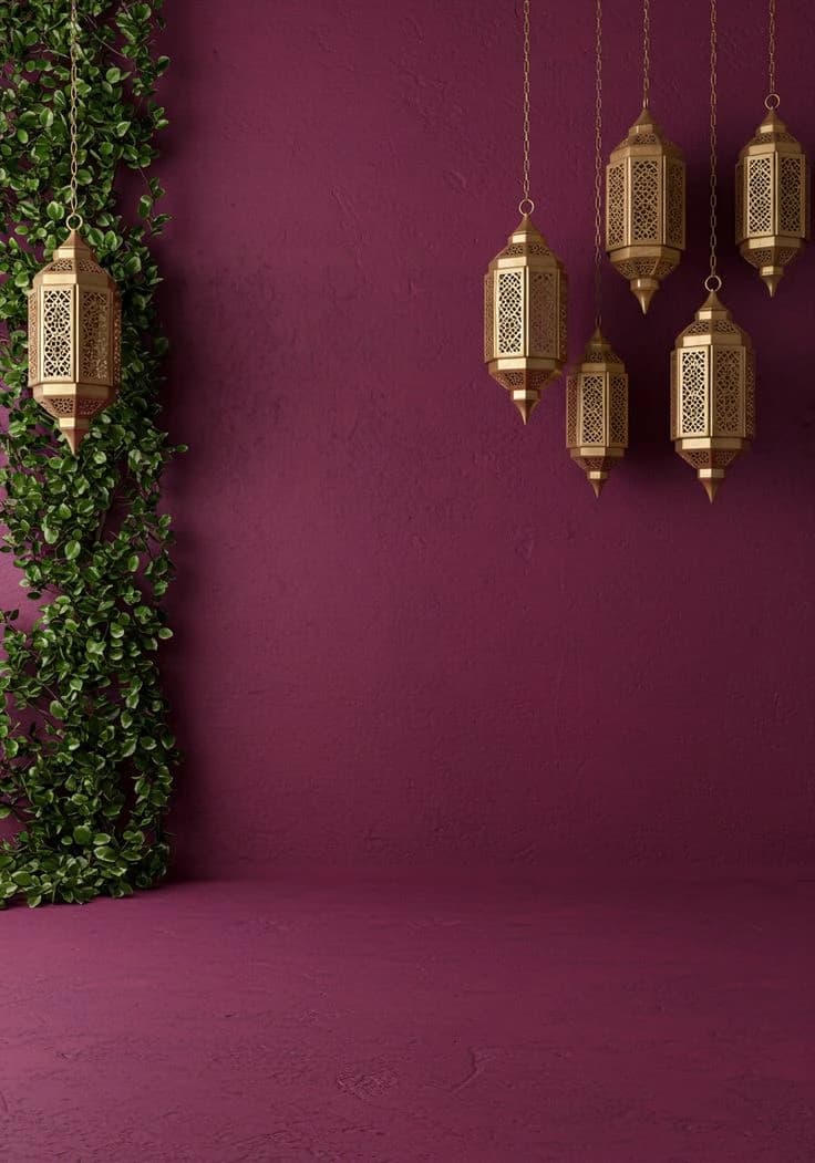 A rich, saturated deep-magenta purple (plum) painted wall with a distinct, rustic stucco texture.