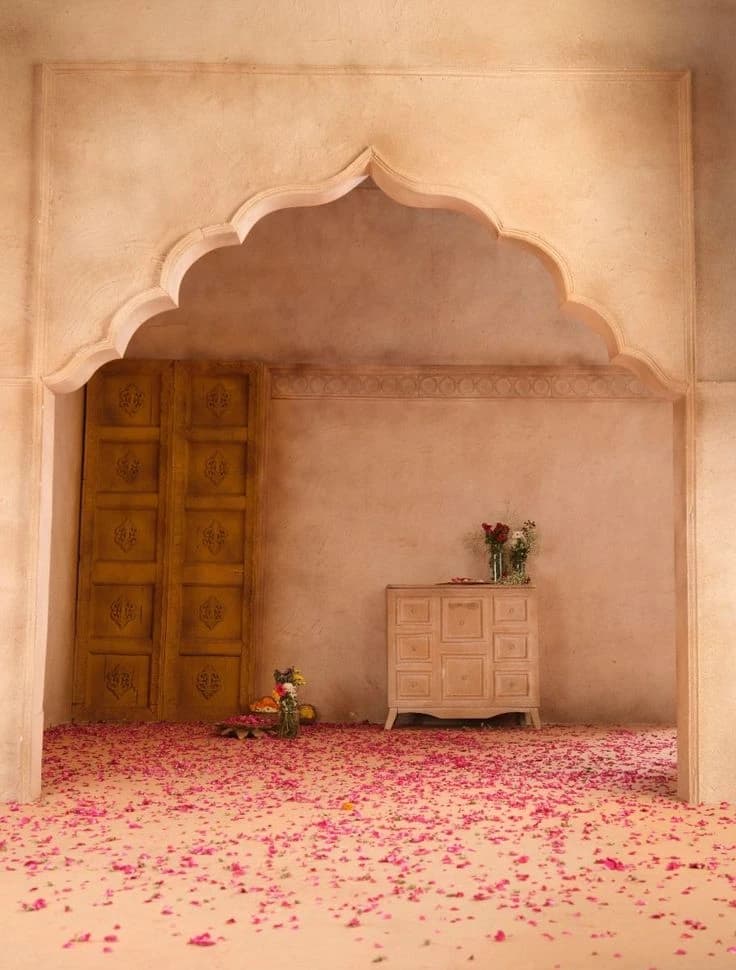 An interior courtyard in a traditional indian havel