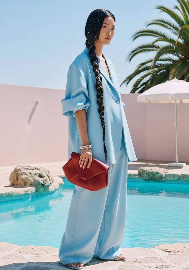 A minimalist mediterranean-style villa with a swimming pool with crystal-clear turquoise water.