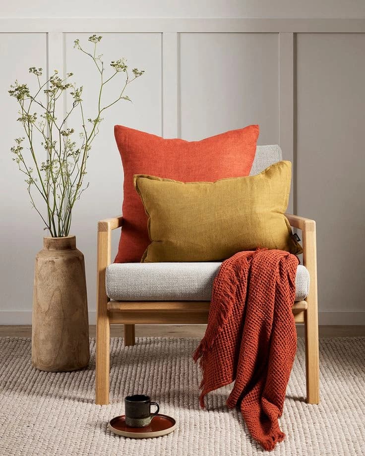 Cozy minimalist cushions styling